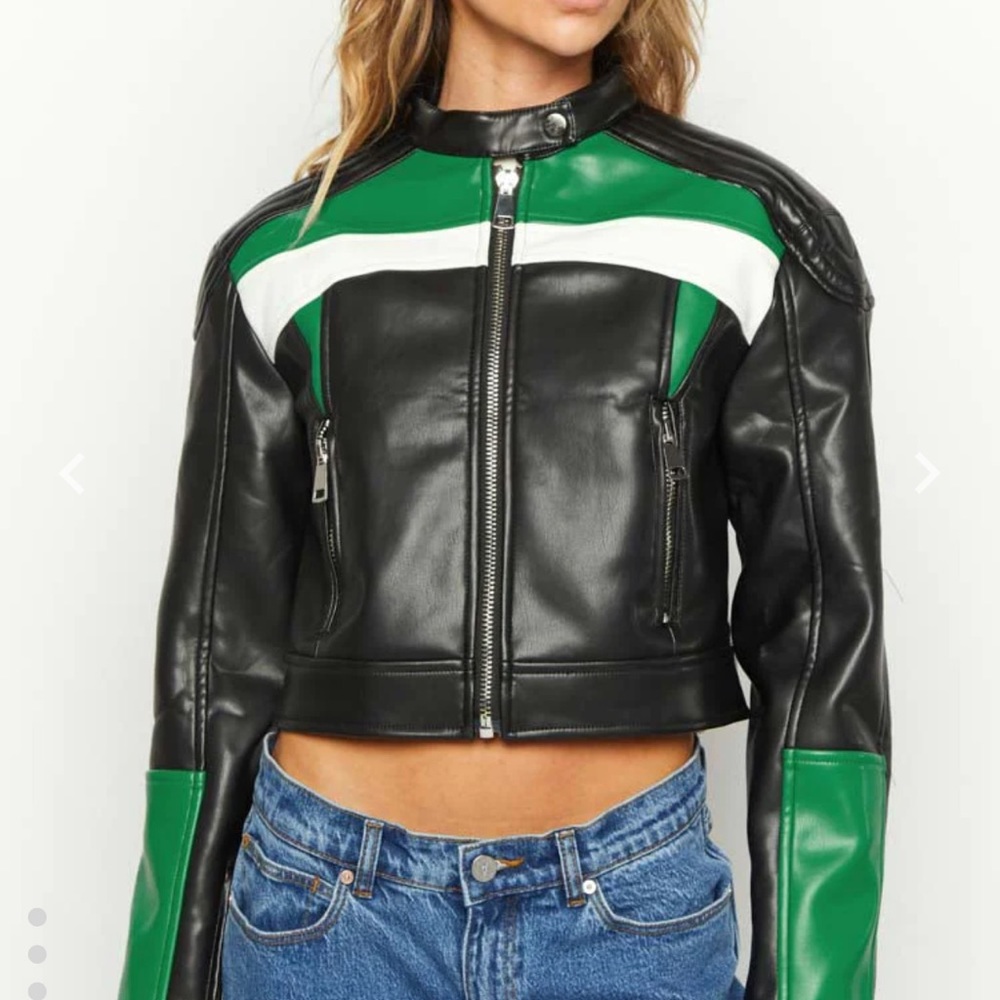 Lioness Nueve Faux Leather Biker Jacket NWT
